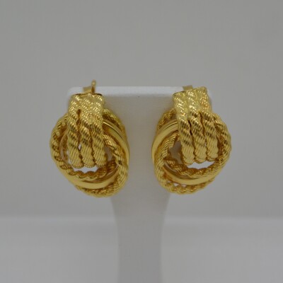 Boucles d'oreilles type Demi-créole entrelacé