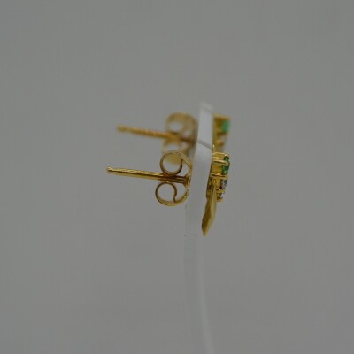 Boucles d'oreilles Emeraude et oxydes