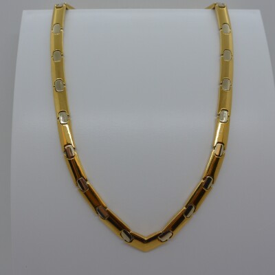 Collier maille articulé bicolore