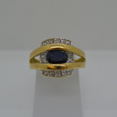 Bague bicolore Saphir