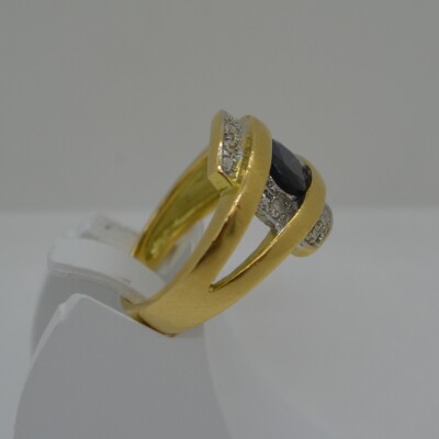 Bague bicolore Saphir