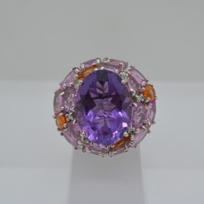 Bague Gringoire Améthyste/Saphir/Diamants