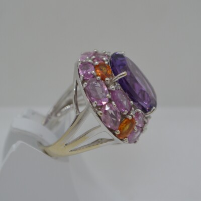 Bague Gringoire Améthyste/Saphir/Diamants