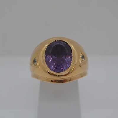 Chevalière Améthyste et Diamants