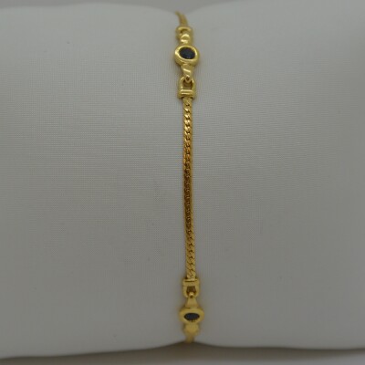 Bracelet maille anglaise et saphirs