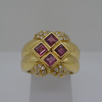 Bague Grenats et Diamants