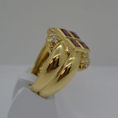 Bague Grenats et Diamants
