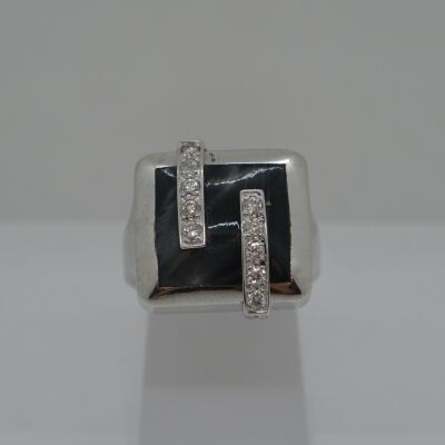Bague CLOZEAU résine et diamants