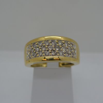 Bague Ruban pavage diamants