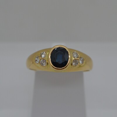 Bague Jonc Saphir ovale