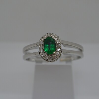 Bague tête réversible Emeraude/Rubis