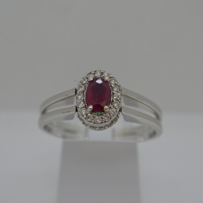 Bague tête réversible Emeraude/Rubis