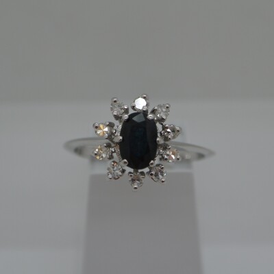 Bague Marguerite Saphir et Diamants