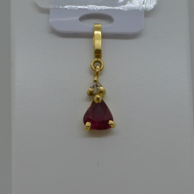 Pendentif Rubis poire et Diamant