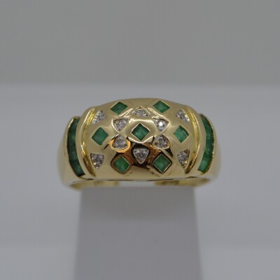 Bague Emeraudes et Diamants