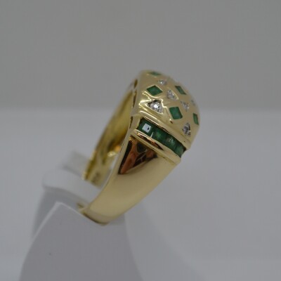 Bague Emeraudes et Diamants