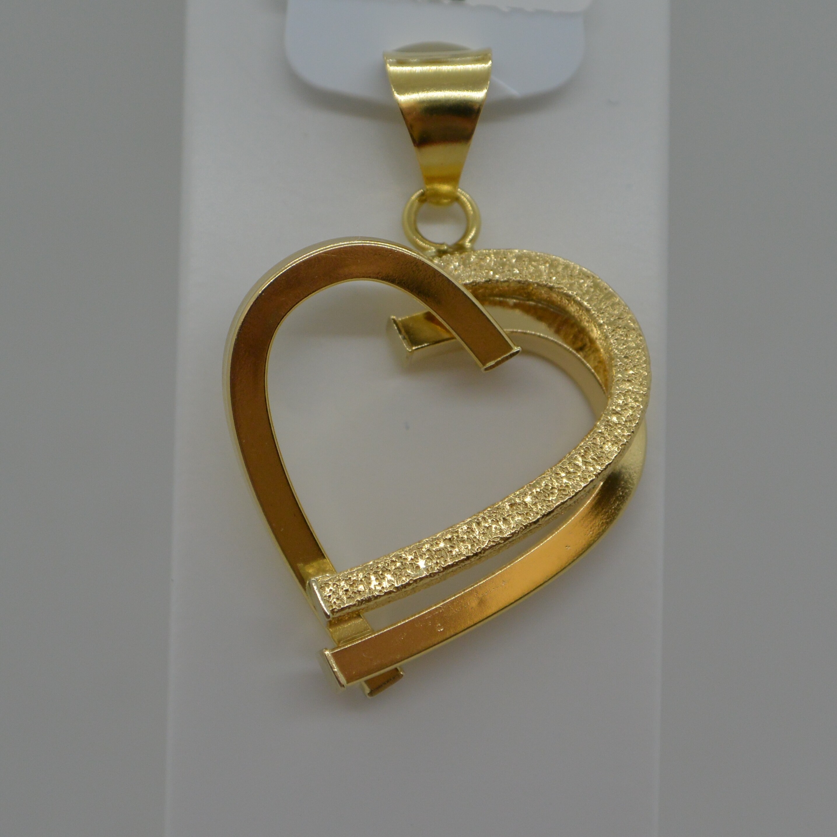 Pendentif Coeur Double Fil carré