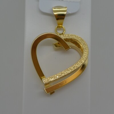 Pendentif Coeur Double Fil carré