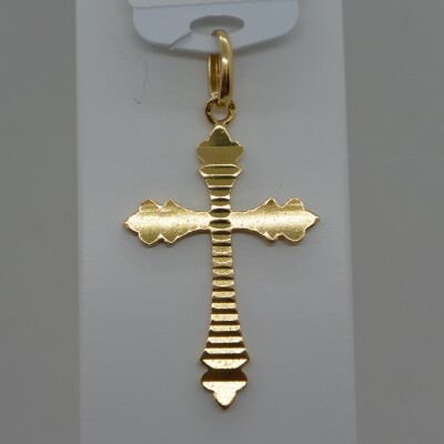 Pendentif Croix Fantaisie Strié