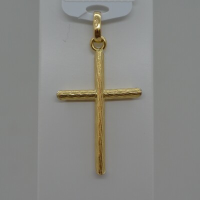 Pendentif Croix Effet Bois