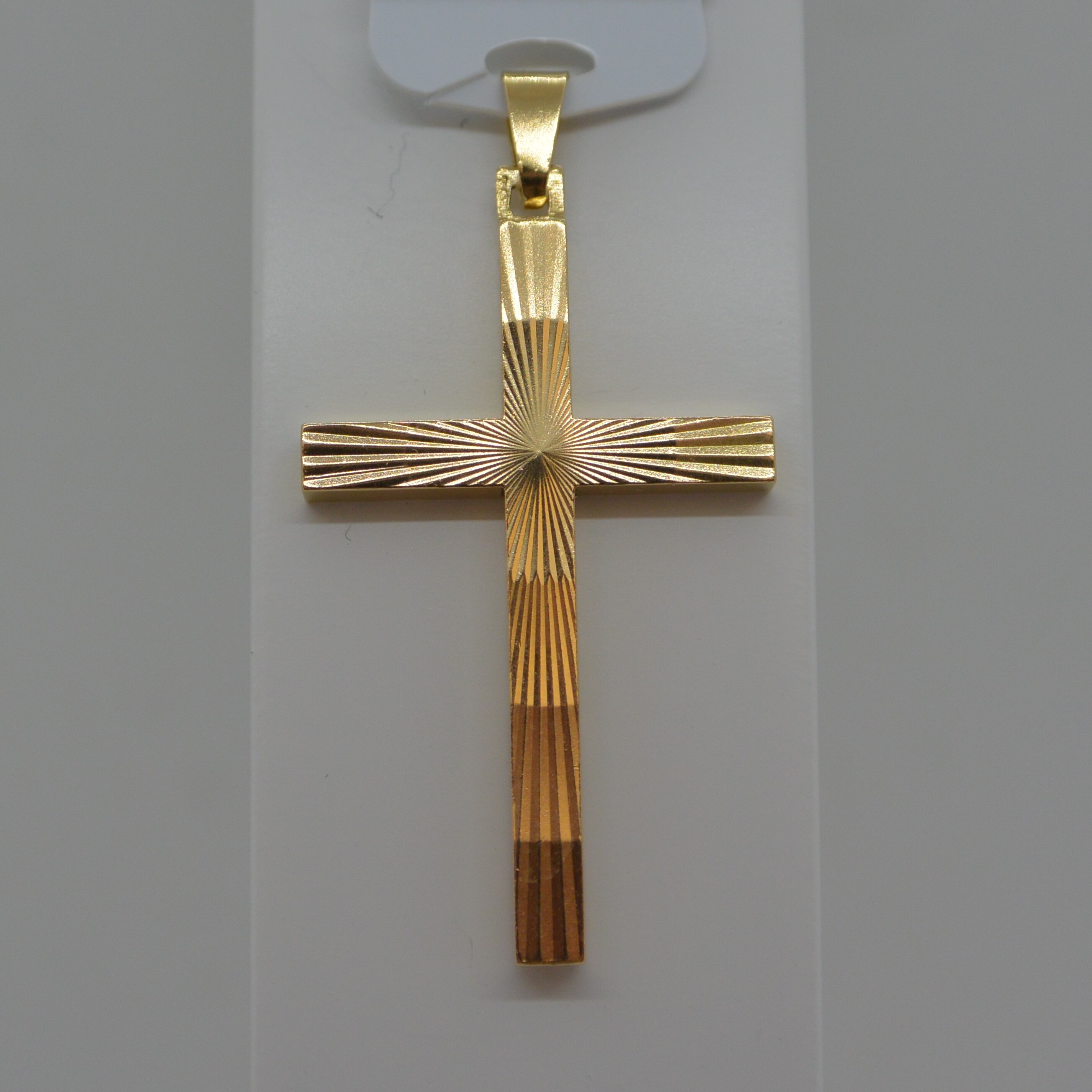 Pendentif Croix Strié Grand Modèle vue 1