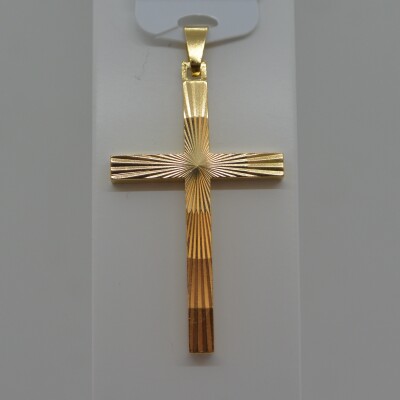 Pendentif Croix Strié Grand Modèle