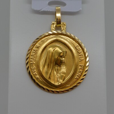 Médaille Vierge Priante entourage strié