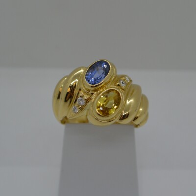 Bague Toi et Moi Citrine/Topaze