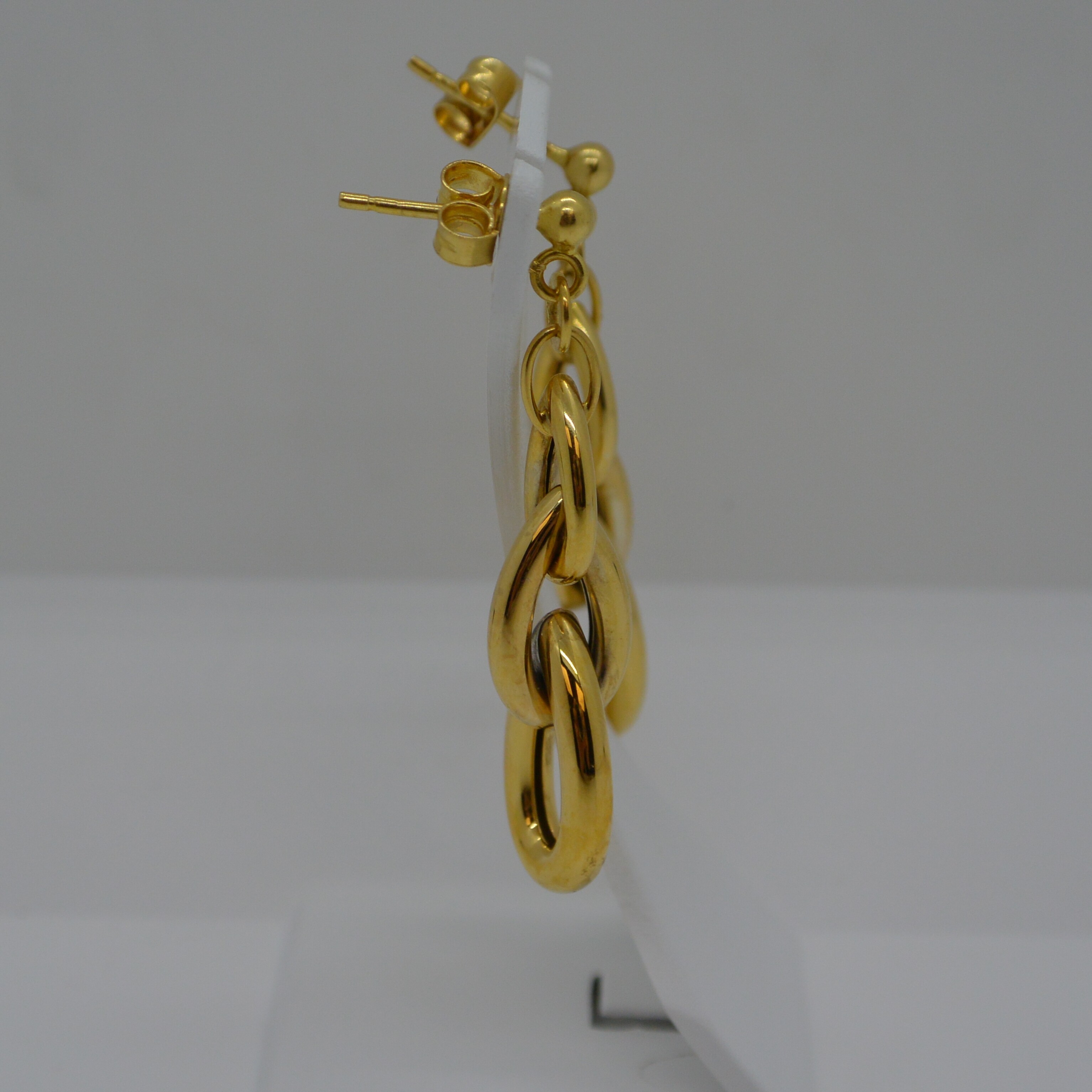 Boucles d'Oreilles Pendantes 3 Anneaux Ovales vue 2