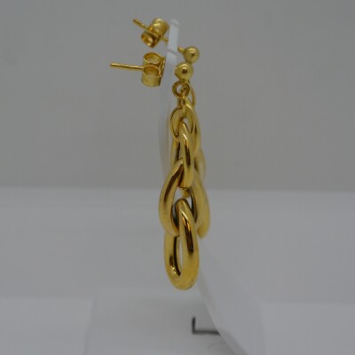 Boucles d'Oreilles Pendantes 3 Anneaux Ovales