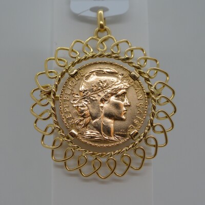 Pendentif / Broche Porte Pièce 20 Frs