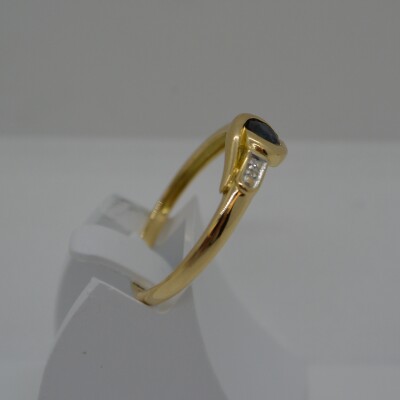 Bague Saphir Rond et Diamand