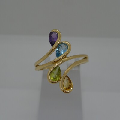 Bague Multi Pierres Fines forme Poire