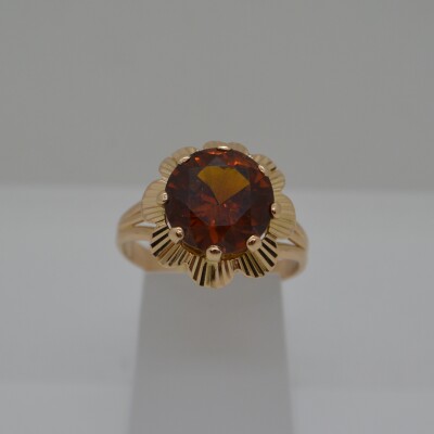 Bague style fleur Grenat rond