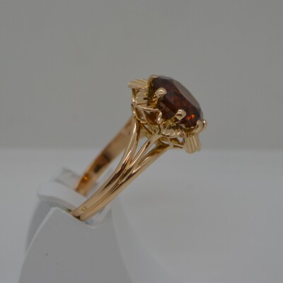 Bague style fleur Grenat rond