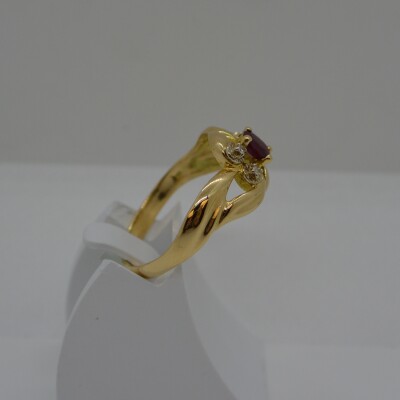 Bague Fantaisie Rubis et Diamants