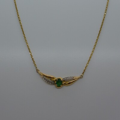 Collier Fantaisie Bicolore Emeraude