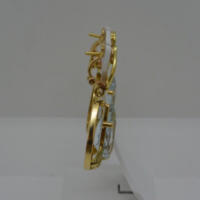 Boucles d'Oreilles Fantaisie Aigue Marine Poire