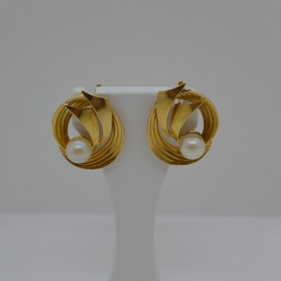 Dormeuse Fantaisie Perle Blanche