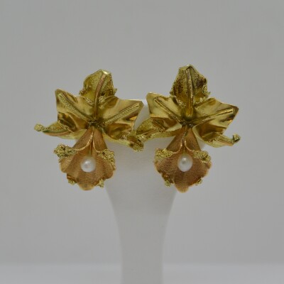 Boucles d'Oreilles Fleur Perle