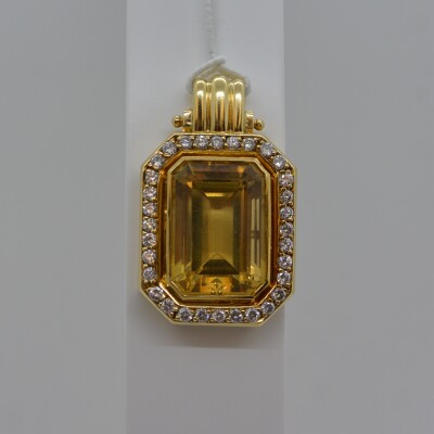 Pendentif Citrine et Diamants