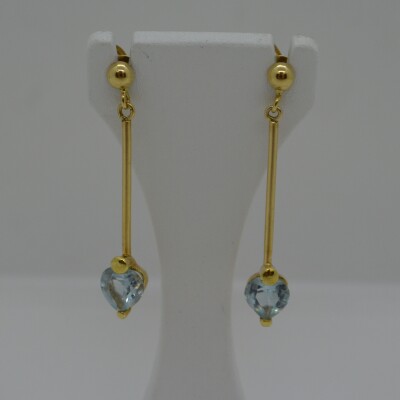 Boucles d'Oreilles Pendantes Aigue Marine
