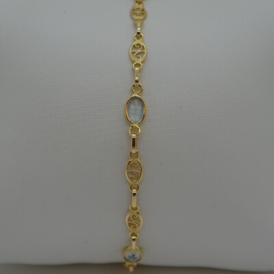 Bracelet Aigue Marine Maille Filigrane