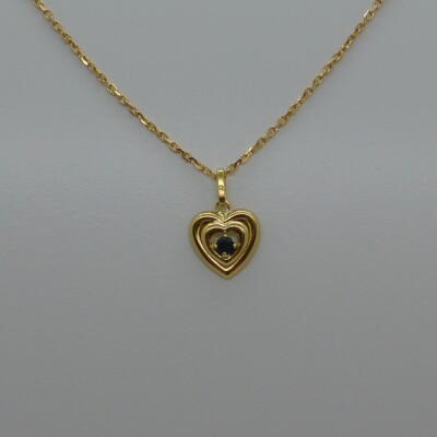 Collier Coeur Saphir