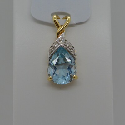 Pendentif Topaze Diamants