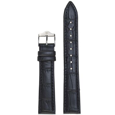 Bracelet cuir noir façon croco Lip Général de Gaulle
