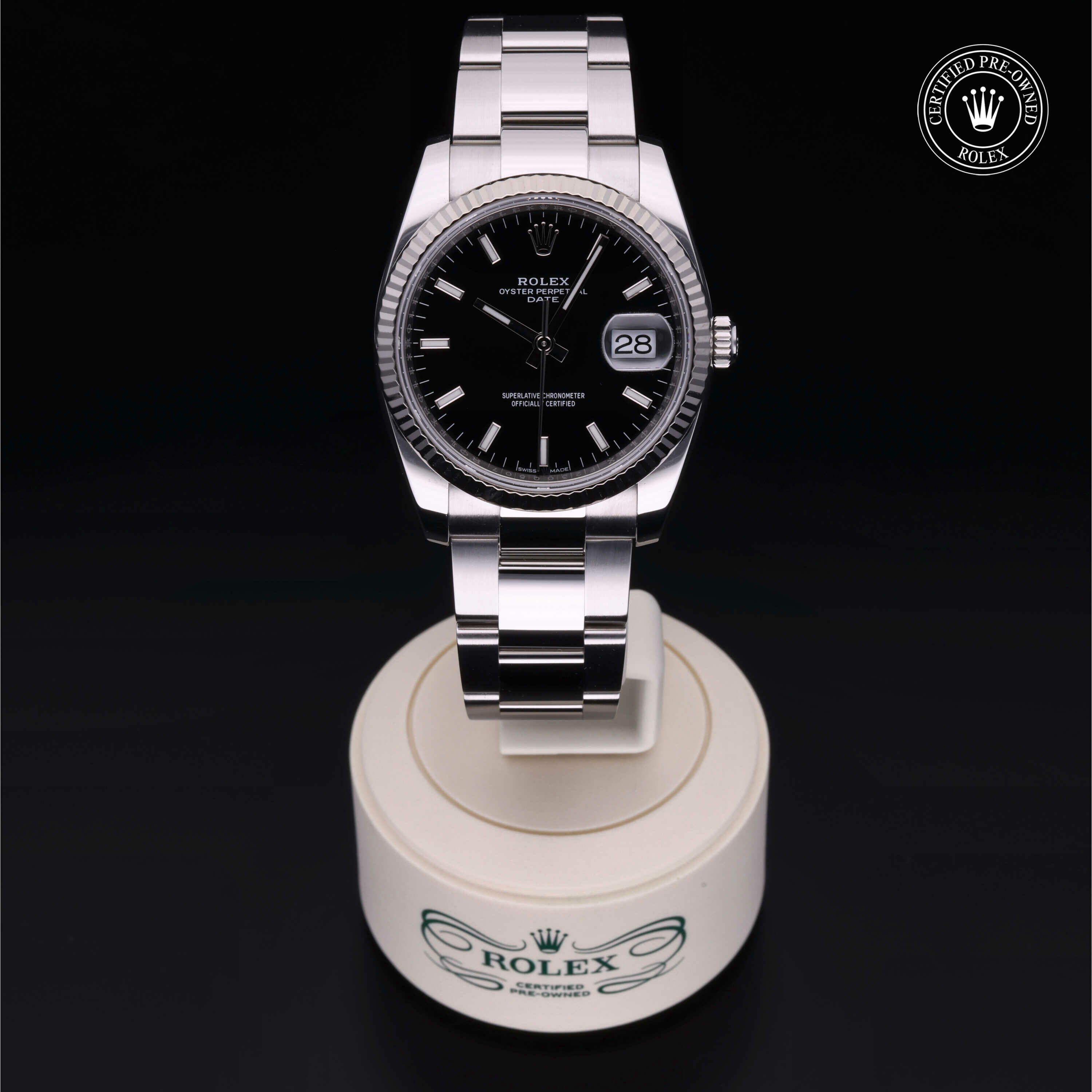 Rolex Oyster Perpetual Date 34 en Rolesor 18 Carat Gris M115234-0002 chez Frojo