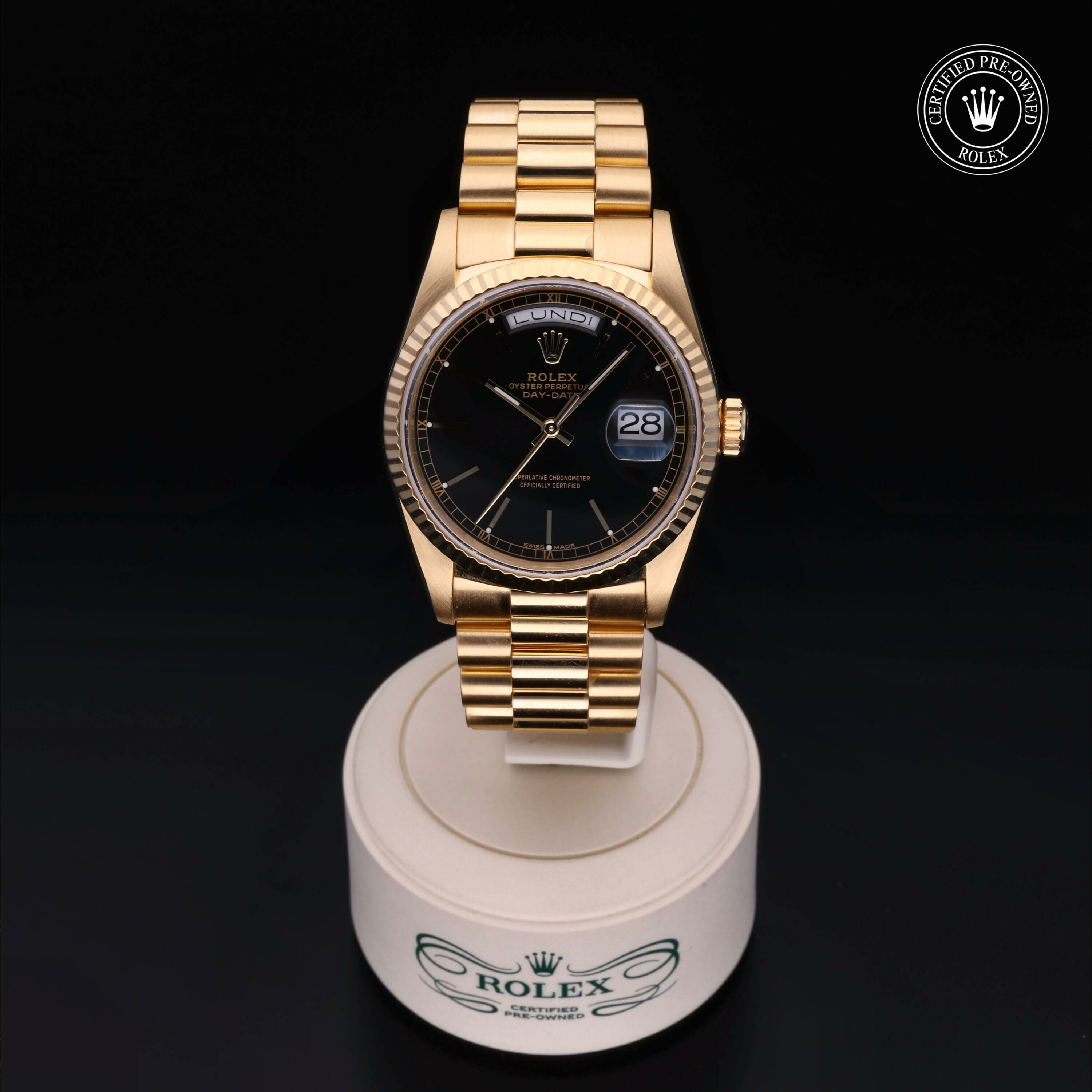 Rolex Day-Date 36 en Or 18 Carat Jaune M18238-0007 chez Frojo