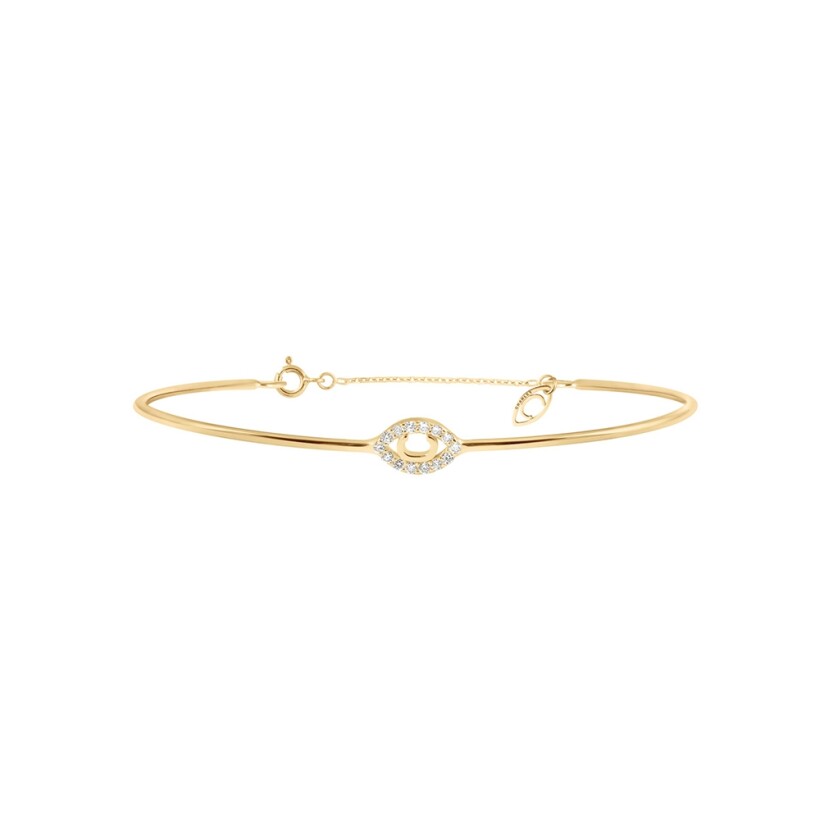 Bracelet jonc Charlet Iris en or jaune et diamants