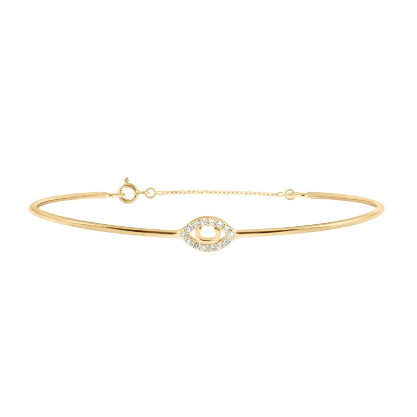 Bracelet jonc Charlet Iris en or jaune et diamants